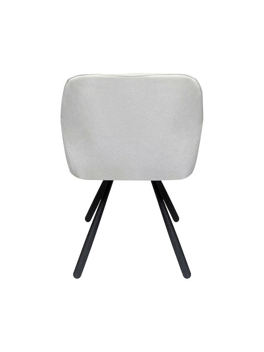 Kinuz Dining Armchair With Beige Fabric Upholstery 55x86cm
