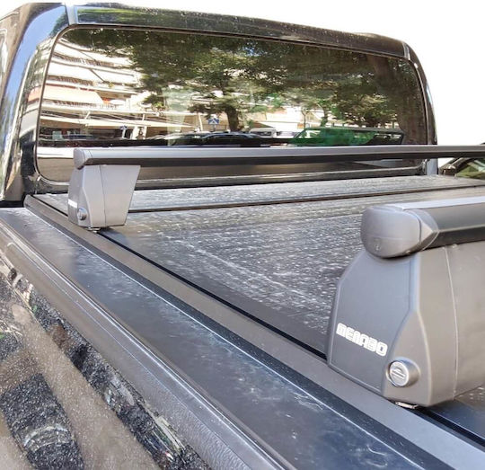 Menabo Aluminum Car Roof Bars for Toyota Hilux 2020+ Set with Roof Rack Legs Black