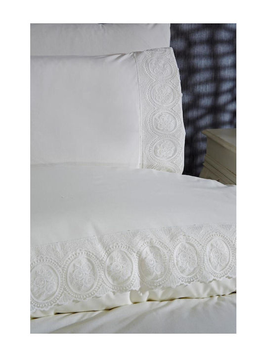 SteweHome Duvet Cover Set 200x220cm Double With 2 Pillowcases Beige
