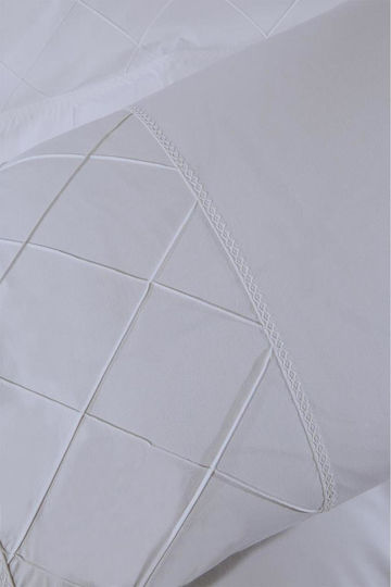 SteweHome Cotton Duvet Cover Set 200x220cm Double With 2 Pillowcases Cream