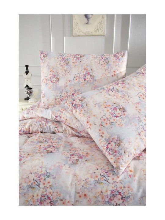 SteweHome Σετ Παπλωματοθήκη Βαμβακερή 200x220cm Διπλή με 2 Μαξιλαροθήκες Πολύχρωμο