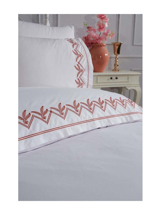 SteweHome Σετ Παπλωματοθήκη Βαμβακερή 200x220cm Διπλή με 2 Μαξιλαροθήκες Μπεζ