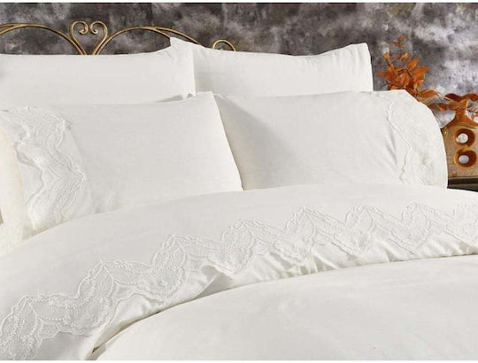 SteweHome Duvet Cover Set 200x220cm Double With 2 Pillowcases Beige