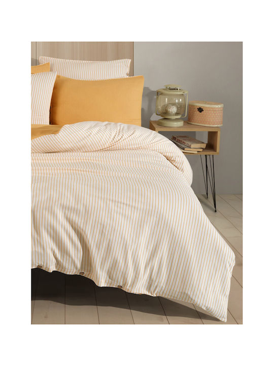SteweHome Σετ Παπλωματοθήκη 200x220cm Διπλή με 2 Μαξιλαροθήκες Ριγέ