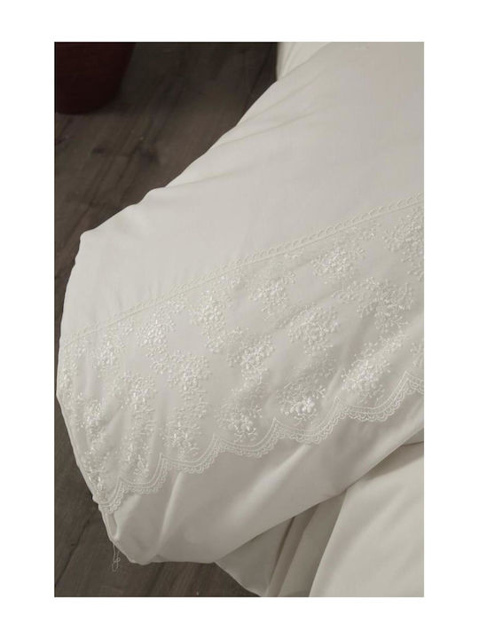 SteweHome Σετ Παπλωματοθήκη 200x220cm Διπλή με 2 Μαξιλαροθήκες Μπεζ