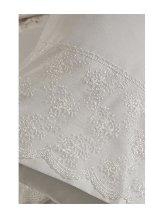 SteweHome Σετ Παπλωματοθήκη 200x220cm Διπλή με 2 Μαξιλαροθήκες Μπεζ