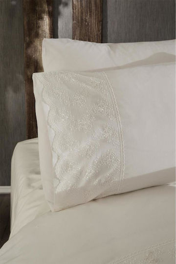 SteweHome Duvet Cover Set 200x220cm Double With 2 Pillowcases Beige