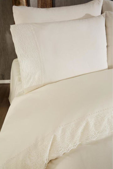 SteweHome SteweHome Bettbezug Set 200x220cm Doppel mit 2 Kissenbezügen Beige