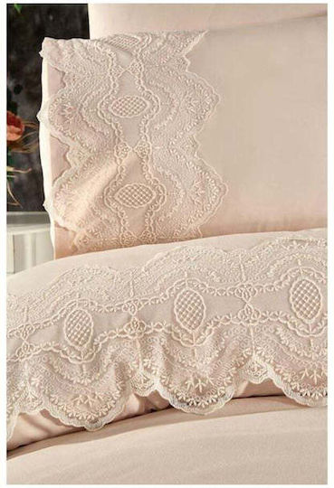 SteweHome Duvet Cover Set 200x220cm Double With 2 Pillowcases Brown