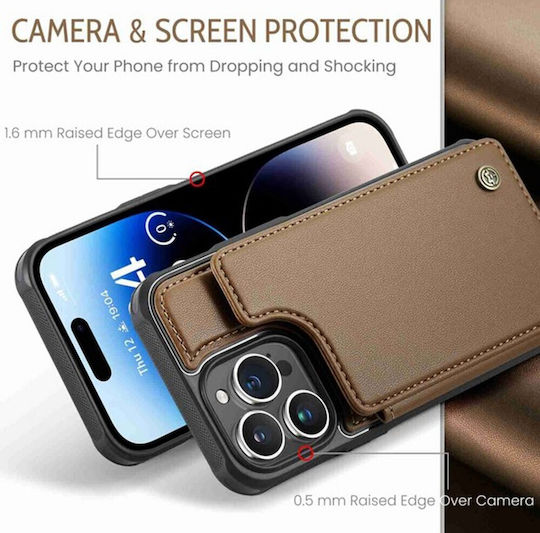 Caseme Wallet Δερμάτινο / Δερματίνης Καφέ (iPhone 15 Pro MaxNokia C22)