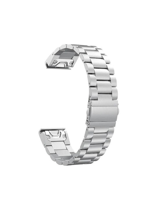 Garmin 22 mm Integrated Watch Strap Three Beads Flat Buckle Titanium Alloy Quick Release Silver