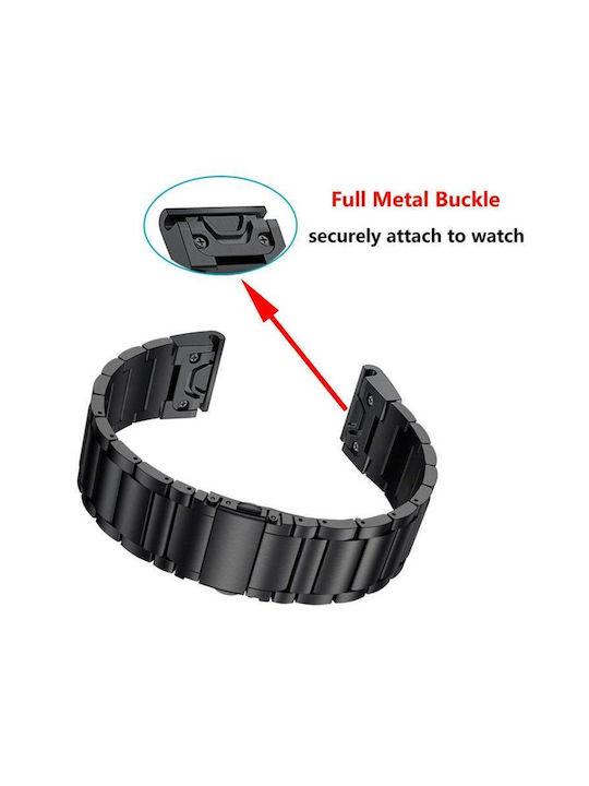Garmin 26 mm Integrated Watch Strap Three Beads Flat Buckle Titanium Alloy Quick Release Silver