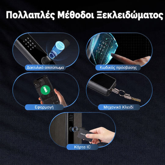 MOES Ηλεκτρονική Κλειδαριά με Σύνδεση Wi-Fi και ZigBee Μαύρη