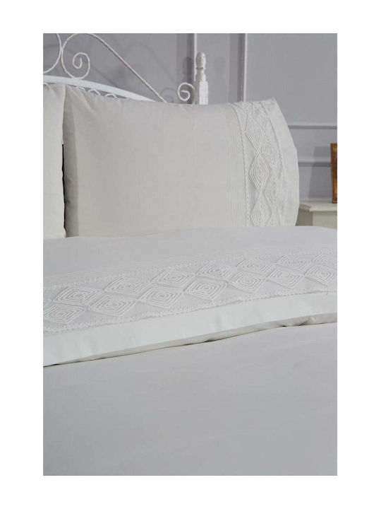 SteweHome Duvet Cover Set 200x220cm Double With 2 Pillowcases Beige
