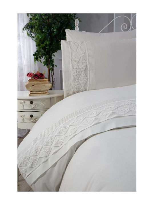 SteweHome Duvet Cover Set 200x220cm Double With 2 Pillowcases Beige