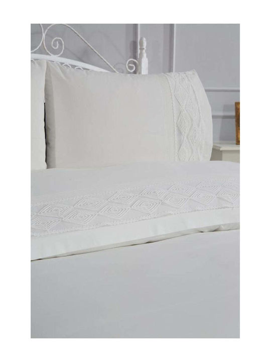 SteweHome Duvet Cover Set 200x220cm Double With 2 Pillowcases Beige