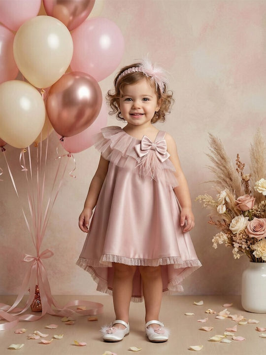 Lollipop Pink Baptism Dress Made of Tulle
