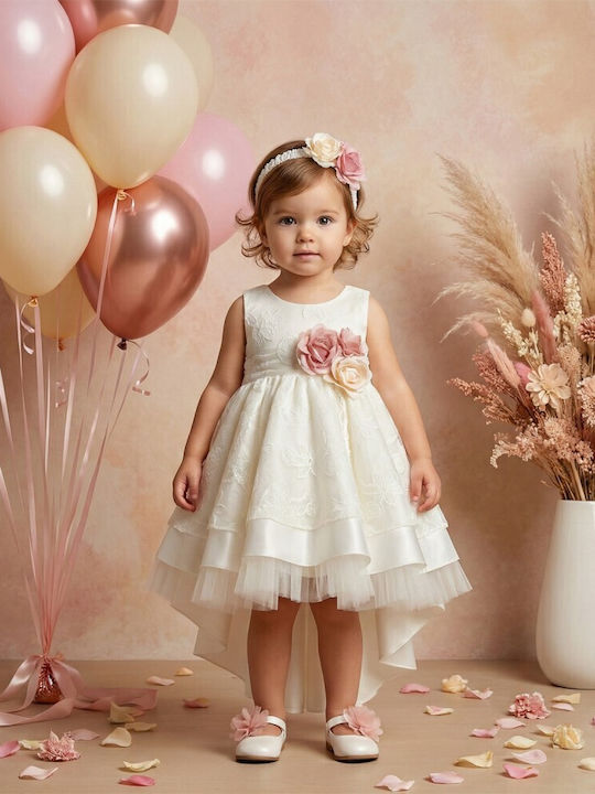 Lollipop Ecru Baptism Dress Made of Lace
