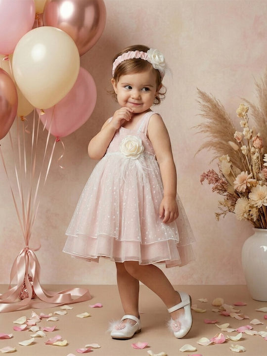 Lollipop Pink Baptism Dress Made of Tulle