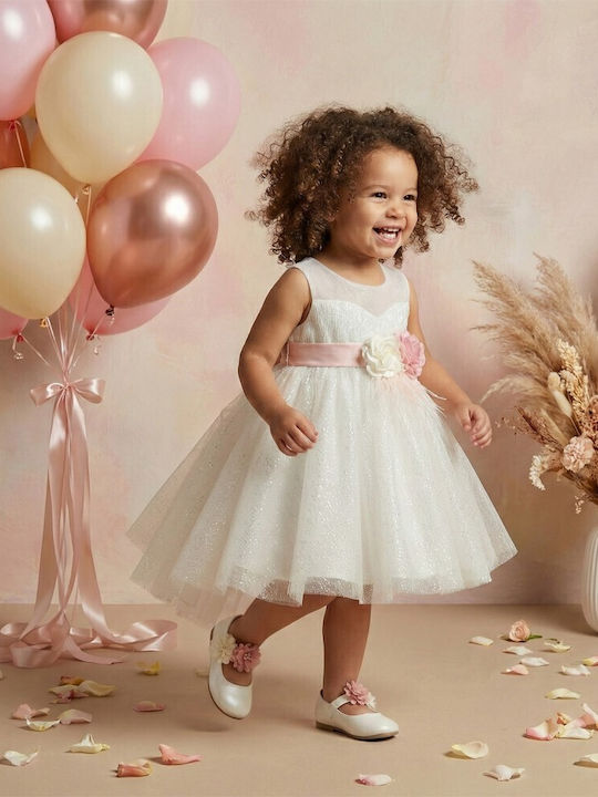 Lollipop Ecru Baptism Dress Made of Tulle