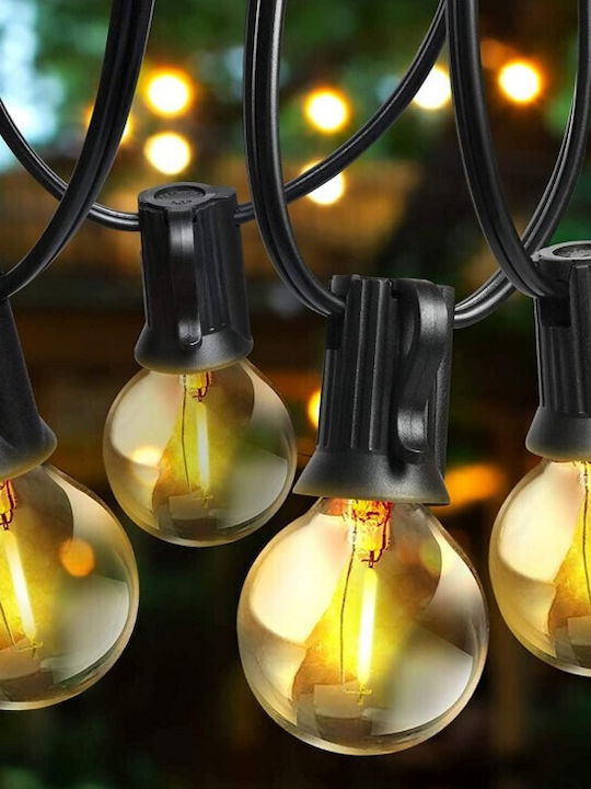 Waterproof LED Garland Light IP65 10m with 20 Warm White Lamps