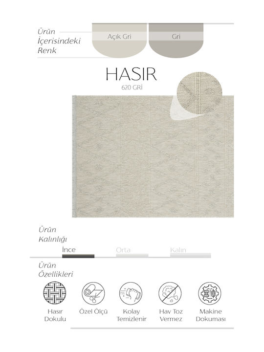 SteweHome Kitchen Mat Runner with Non-Slip Backing Straw 80x250cm