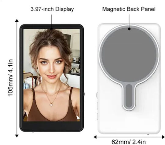 Roza Rs-t2 Магнитен Selfie Екран – Безжичен Бял Магнитен Екран Selfie Iphone & Android Magsafe 3.97" & Дистанционно