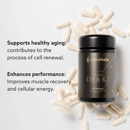 Purovitalis Liposomal Vitamin D3 Βιταμίνη για Ενίσχυση του Ανοσοποιητικού & την Υγεία των Οστών 2000iu 60 φυτικές κάψουλες