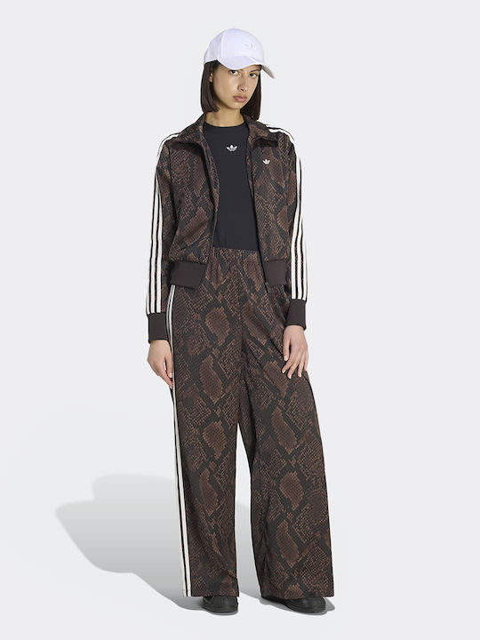 Track Pants Damen Jogginghosen Camouflage Satin Snake Print
