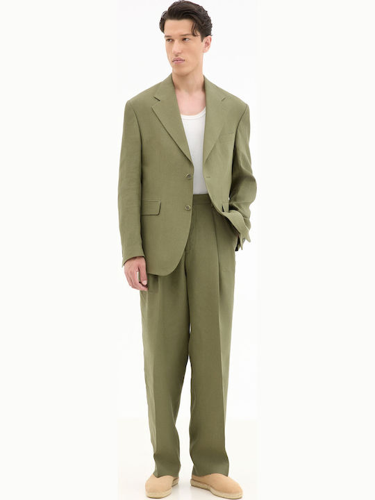 Summer Men's Suit Jacket Khaki