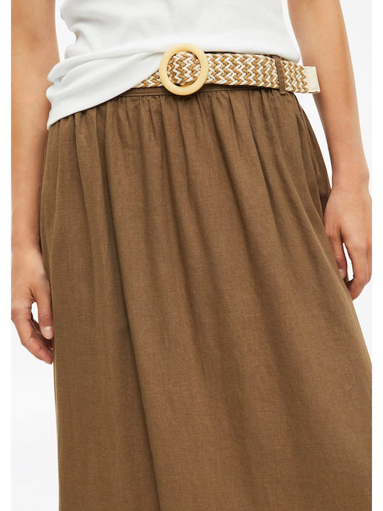 Linen Midi Skirt 8918