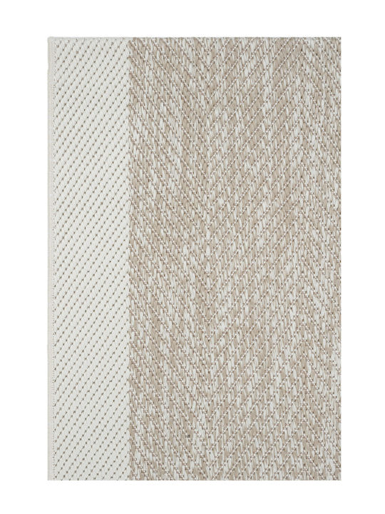 SteweHome Rectangular Kitchen Mat with Non-Slip Backing Beige 100x150cm