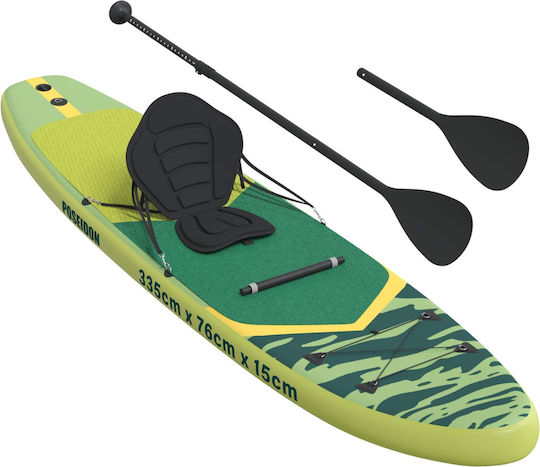 vidaXL Poseidon Φουσκωτή Σανίδα SUP με Μήκος 3.35m Πράσινη