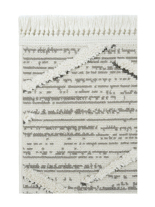 SteweHome Rectangular Kitchen Mat Gray White 100x150cm