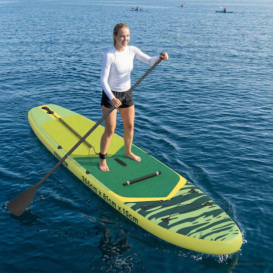 vidaXL Poseidon Φουσκωτή Σανίδα SUP με Μήκος 3.66m Πράσινη