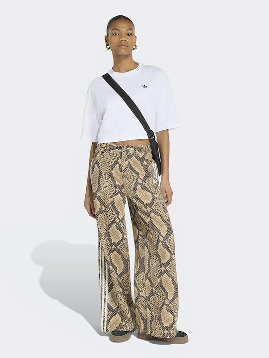 Pants Women's Fabric Trousers in Loose Fit Brown