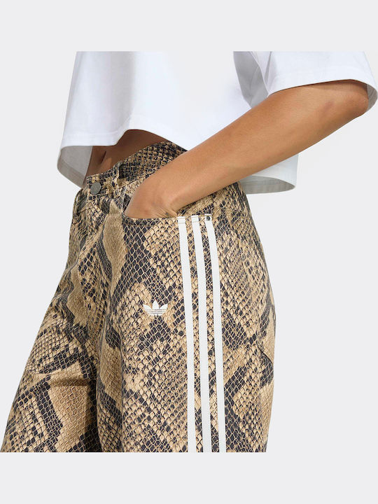 Pants Women's Fabric Trousers in Loose Fit Brown