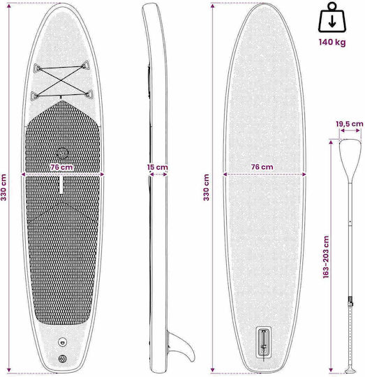 vidaXL Triton Φουσκωτή Σανίδα SUP με Μήκος 3.3m Μπλε