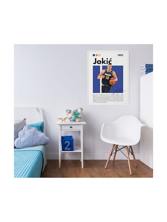 Poster NBA Greatness Series Nikola Jokic SNK279 40cm x 50cm Premium Black Wooden Frame