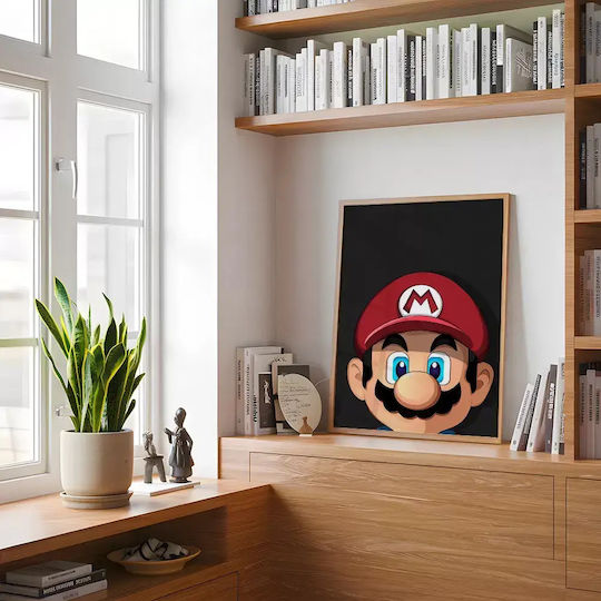 Gaming Poster Super Mario Gm003 40cm X 50cm Premium Μαύρο Ξύλινο Κάδρο