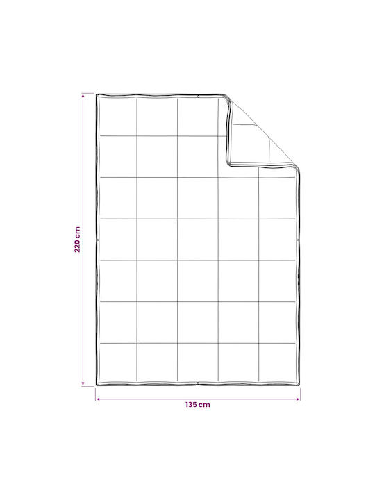 vidaXL Couchdecke 135x220cm Weiß