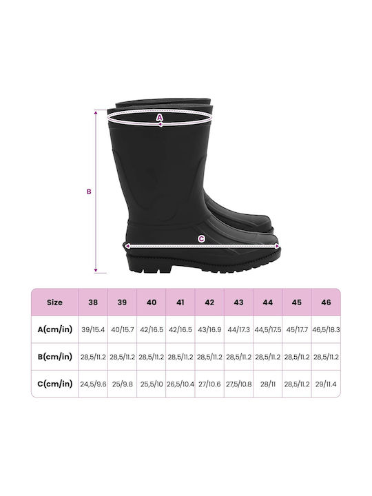 vidaXL vidaXL Sicherheitsgummistiefel Knie Schwarz