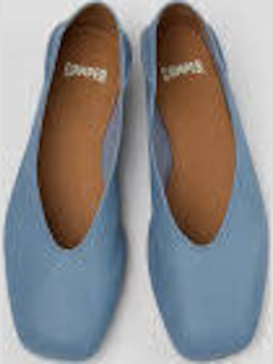 Casi Myra Leather Women's Ballerina Shoes in Blue Colour