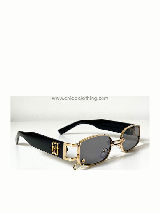 Looks Style Eyewear Unisex Sunglasses With Black Frame And Black Lens 74cat-05359