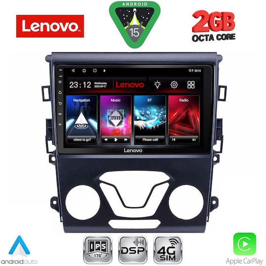 Lenovo Автомобилна Аудио Система За Ford Mondeo 2014-2023 С A/C (Bluetooth/USB/Вграден Wi-Fi/GPS/Apple CarPlay/Android Auto) С Touch Screen 9"