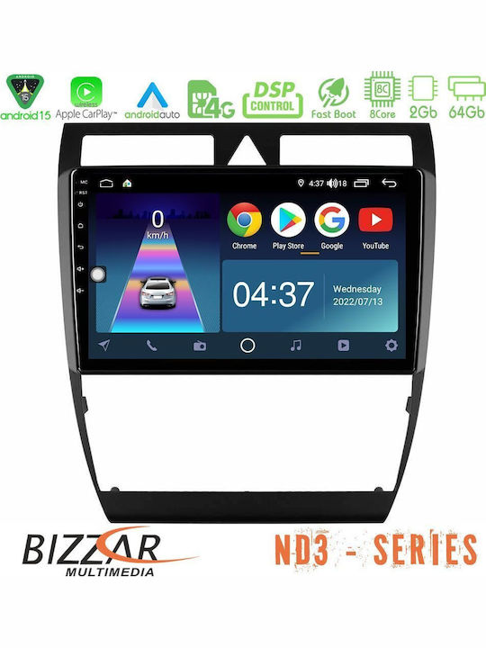Bizzar Car Audio System for Citroen C5 Audi A6 1997-2004 (Bluetooth USB WiFi GPS Apple CarPlay Android Auto) with 9" Touch Screen