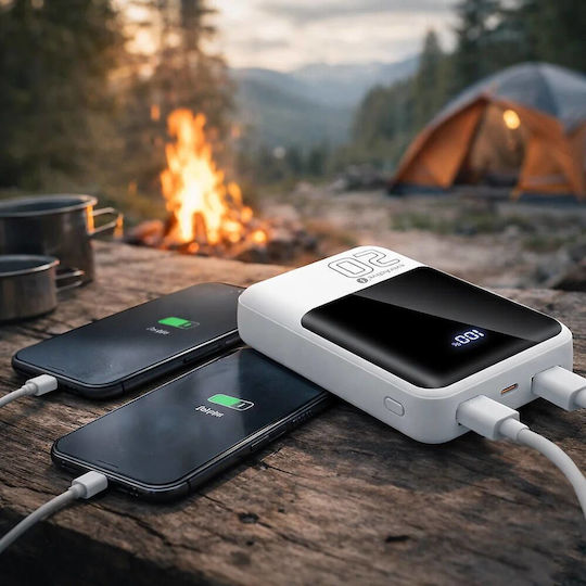everActive EB-20Q Външна Батерия 20000mAh 22.5W с 2 USB-A Изходни Порта и USB-C Изходен Порт Power Delivery / Бързо Зареждане / PPS Бяла