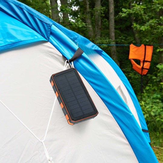 iSnatch S20 Ηλιακό Power Bank 20000mAh 2W με 2 Θύρες USB-A Μαύρο