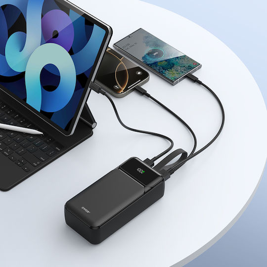 BWOO BO-P66 Power Bank 30000mAh 65W with 2 USB-A Ports and 2 USB-C Ports Power Delivery Black