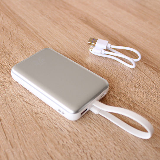 Blue Eagle BE-PBW-08 Power Bank 10000mAh 15W with USB-A Port and USB-C Port Silver